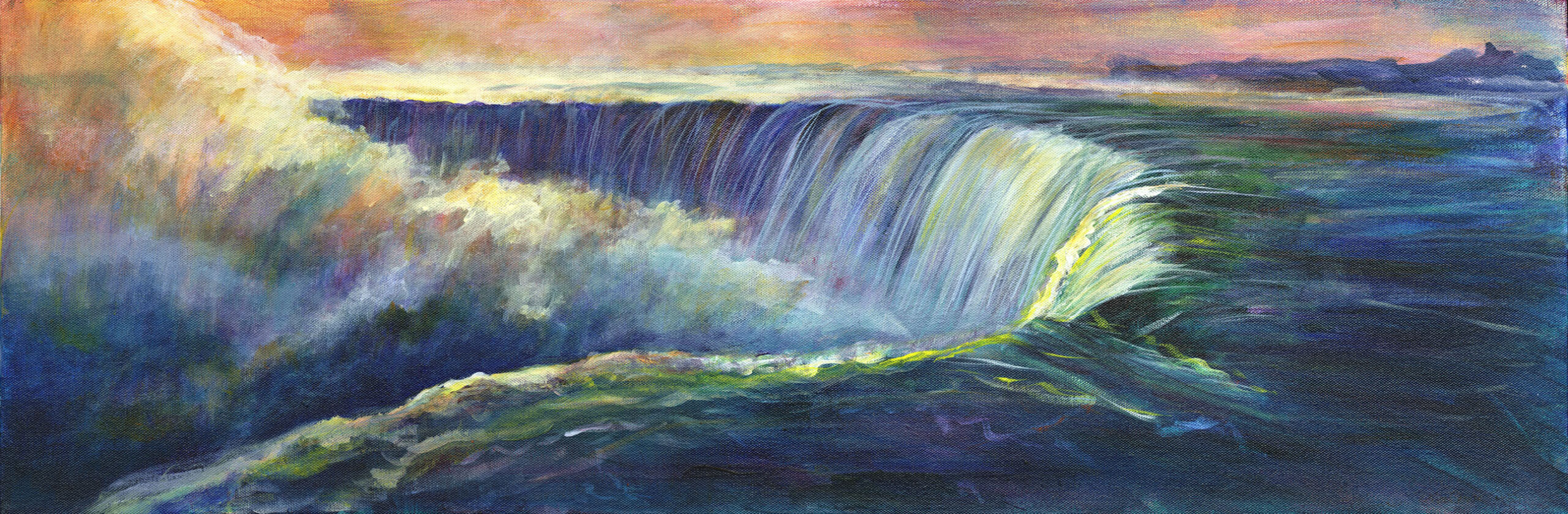 Painting of a waterfall