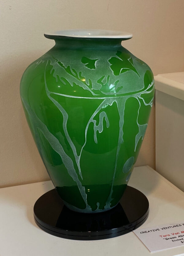 Green Abstract Vase by Tara Van Meter